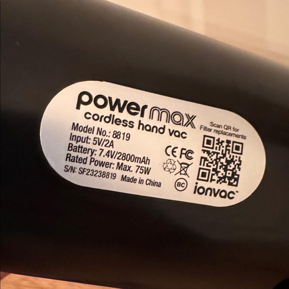 IonVac PowerMax Cordless Handheld Vacuum Cleaner - Picture 9 of 10